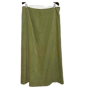 TALBOTS Skirt Maxi Laser Cut Suede Feel NWT Paisley Western Boho Vintage Size 16